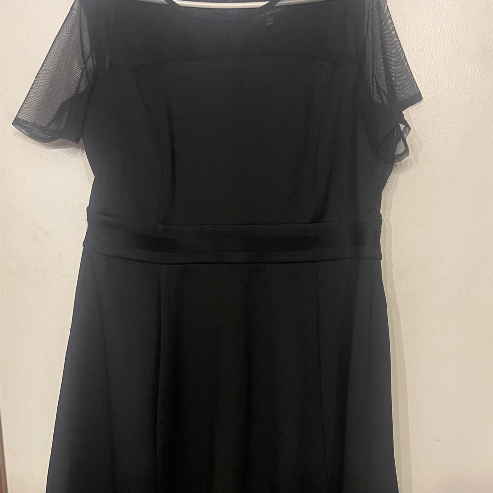 Lane Bryant Black Midi Dress with Sheer Sleeves